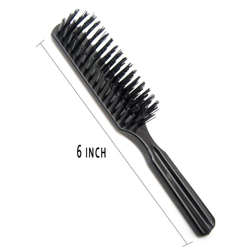 LUXXII (3 Pack) 6" Pocket Plastic Handle Nylon Bristle Brush Hair Comb Designed for All Hair Types (A) - Image 4